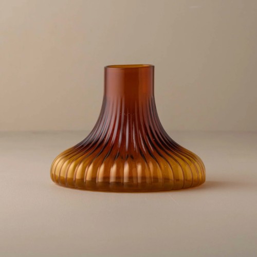Kairos Ripple Vase | Dark Amber